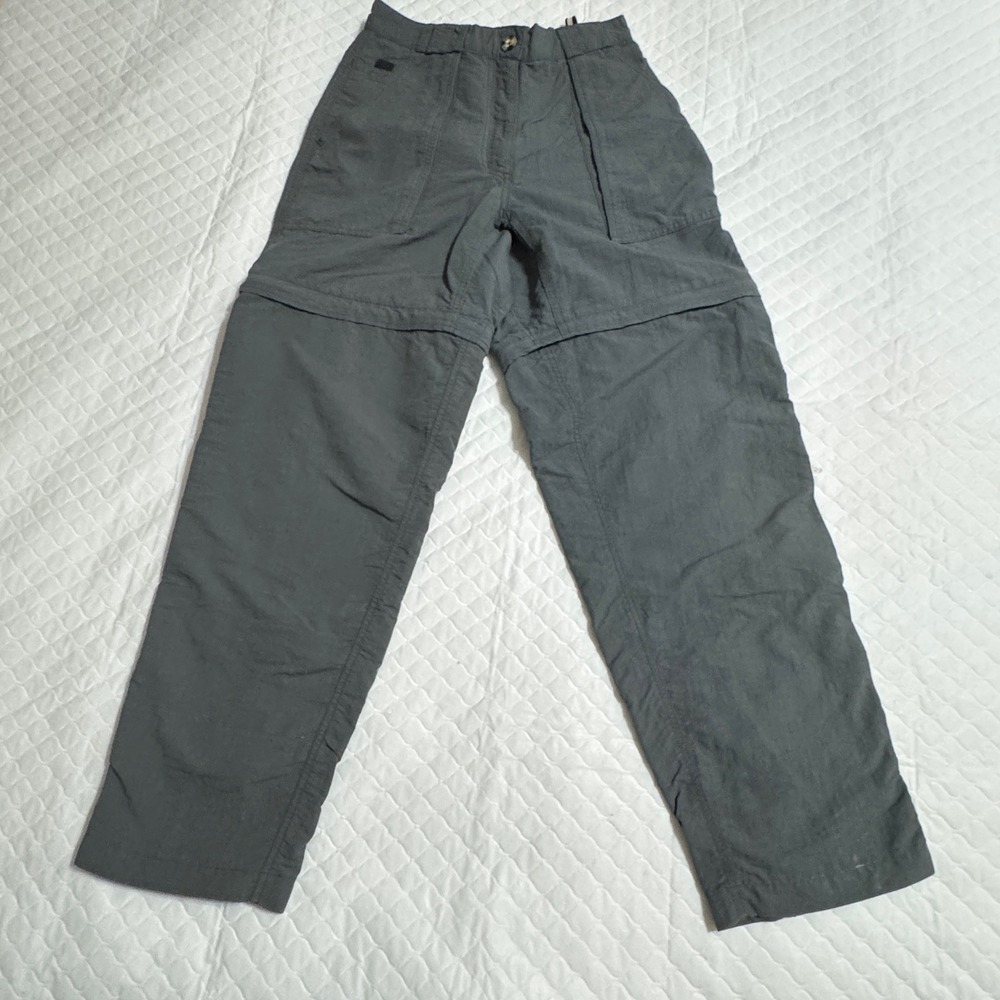 The North Face Womens Convertible Hiking Pants Gray Zip Off Shorts Size S P